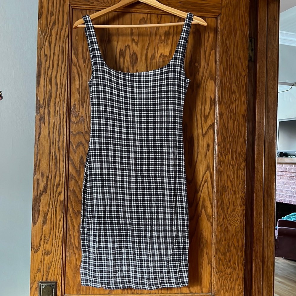 Checkered bodycon dress